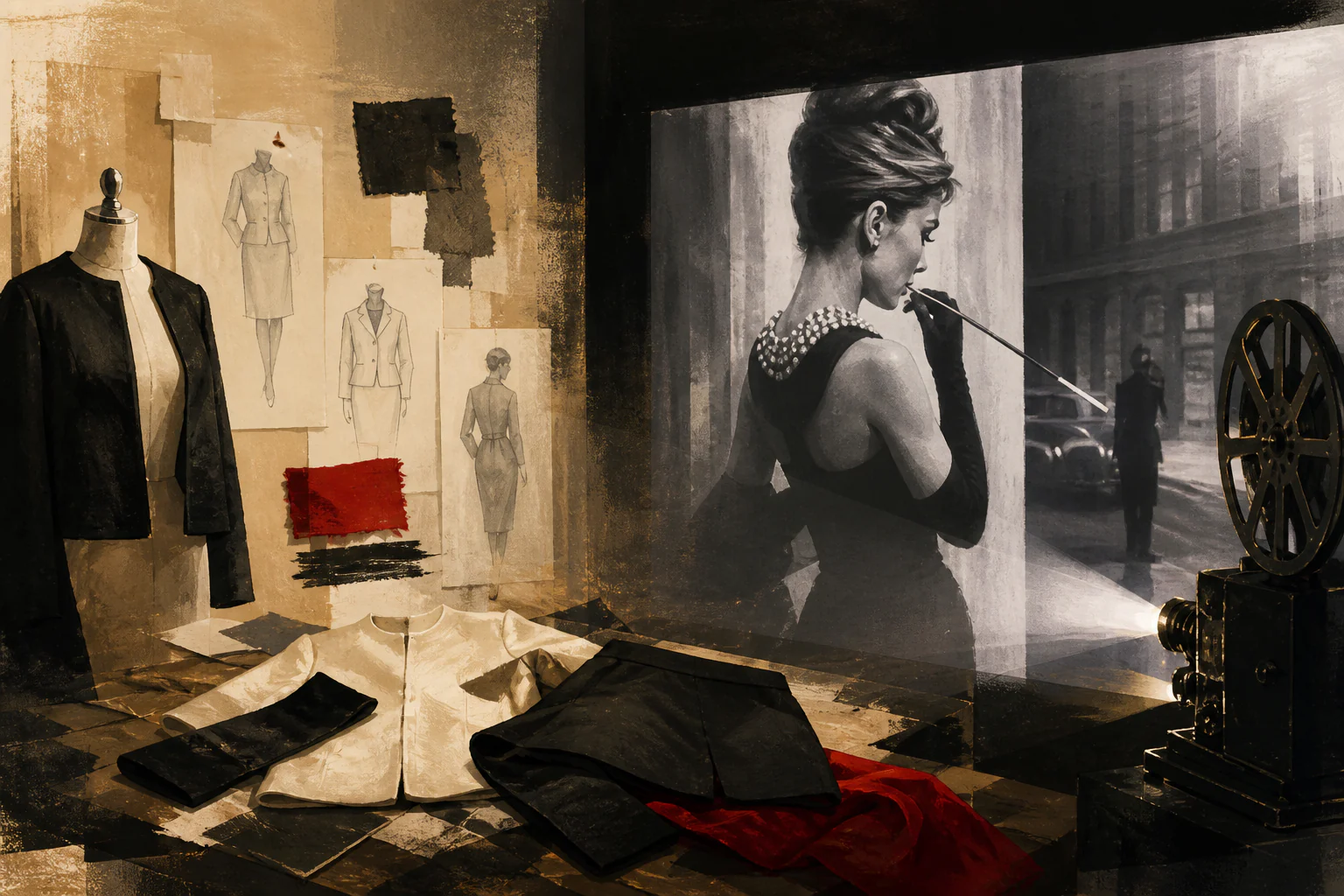 Givenchy: separates and the screen image — a unique editorial AI illustration visualizing the article's subject.