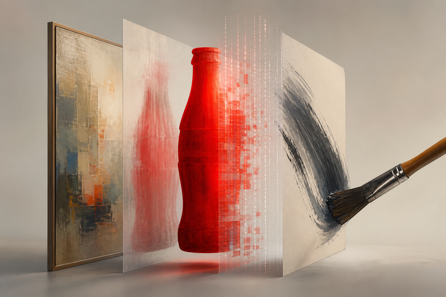 Coca-Cola “Masterpiece”: How Art Rights Became Part of VFX Production — an original editorial AI illustration about the article's production mechanism.