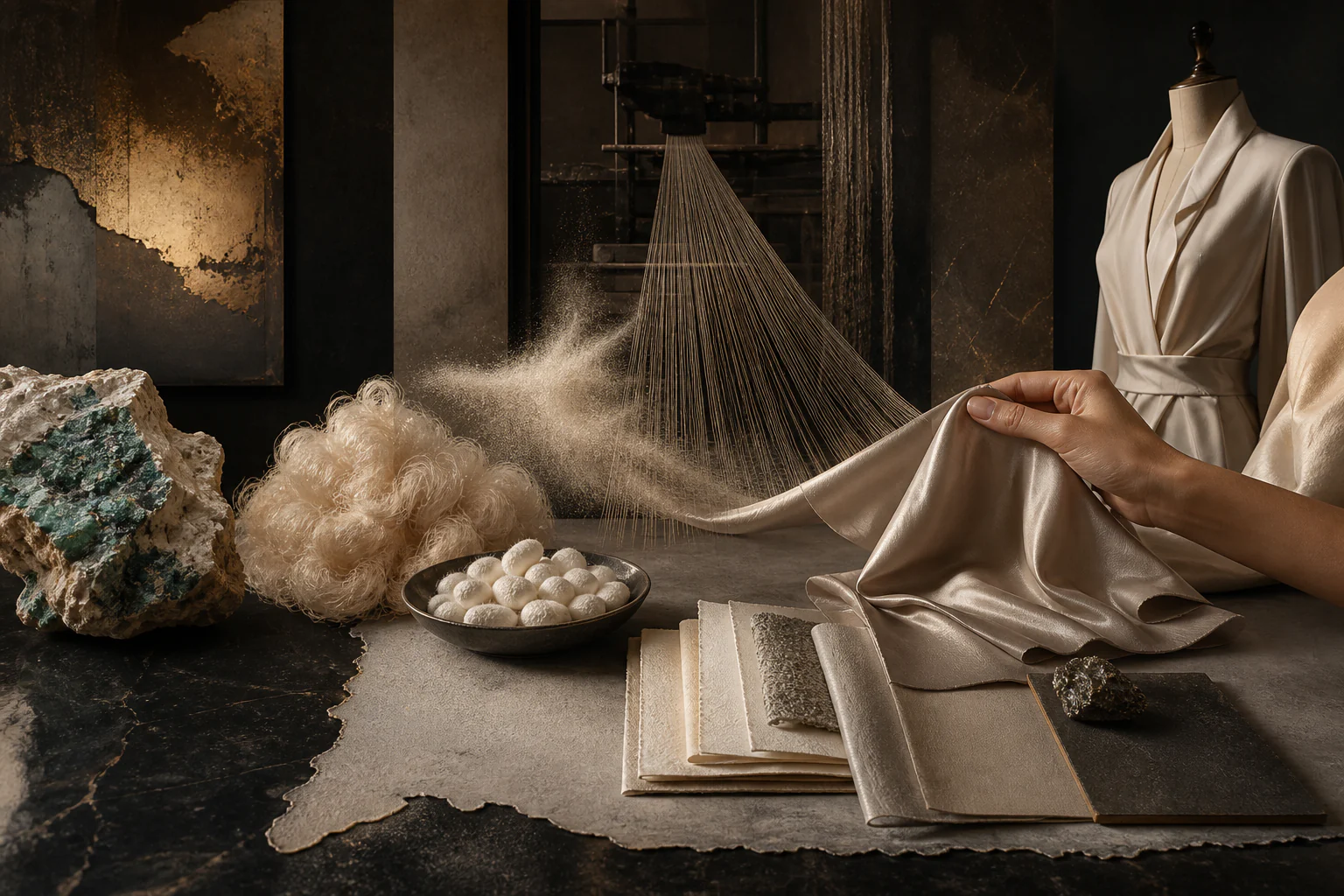 Material as luxury — a unique editorial AI illustration visualizing the article's subject.