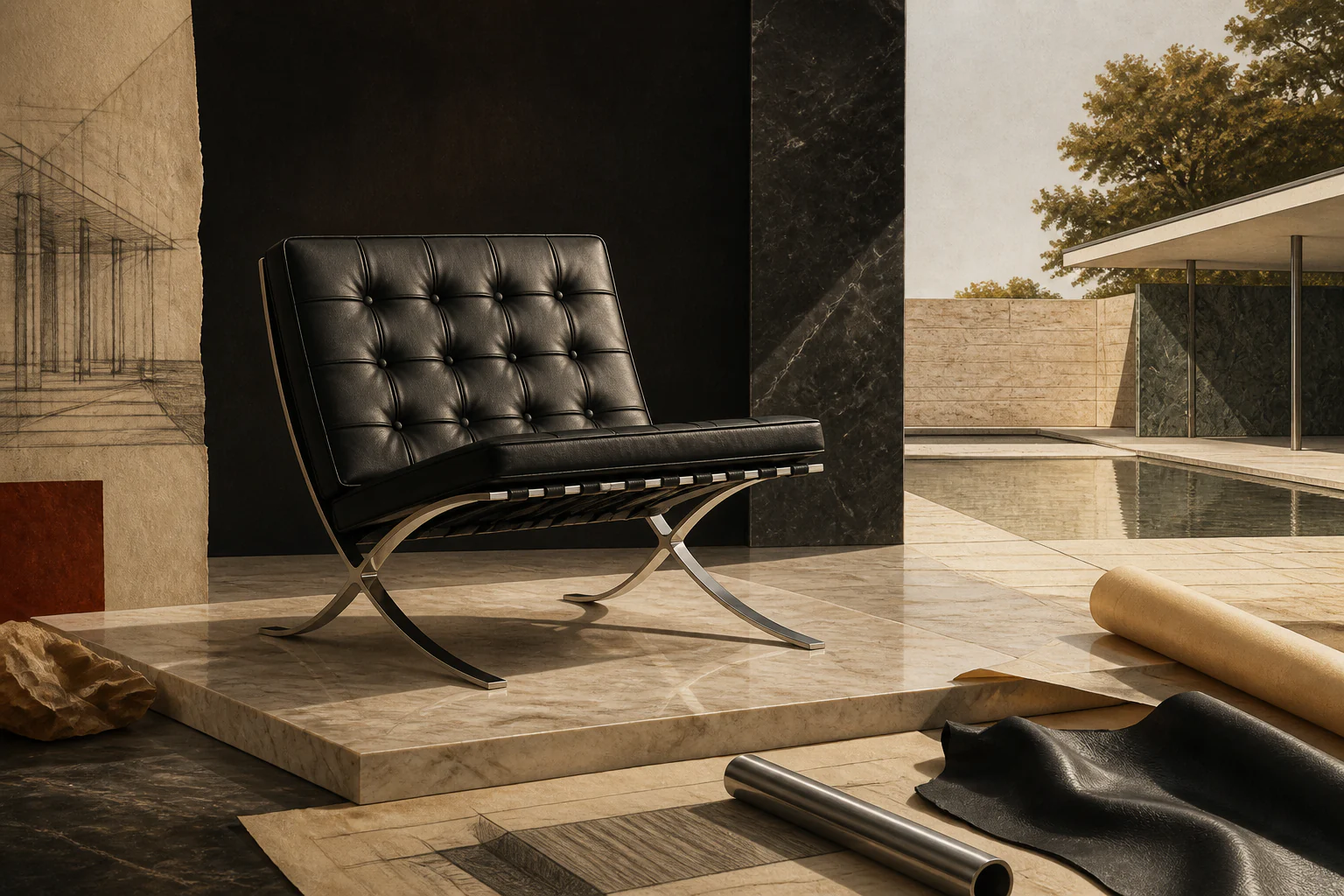 Barcelona Chair — a unique editorial AI illustration visualizing the article's subject.