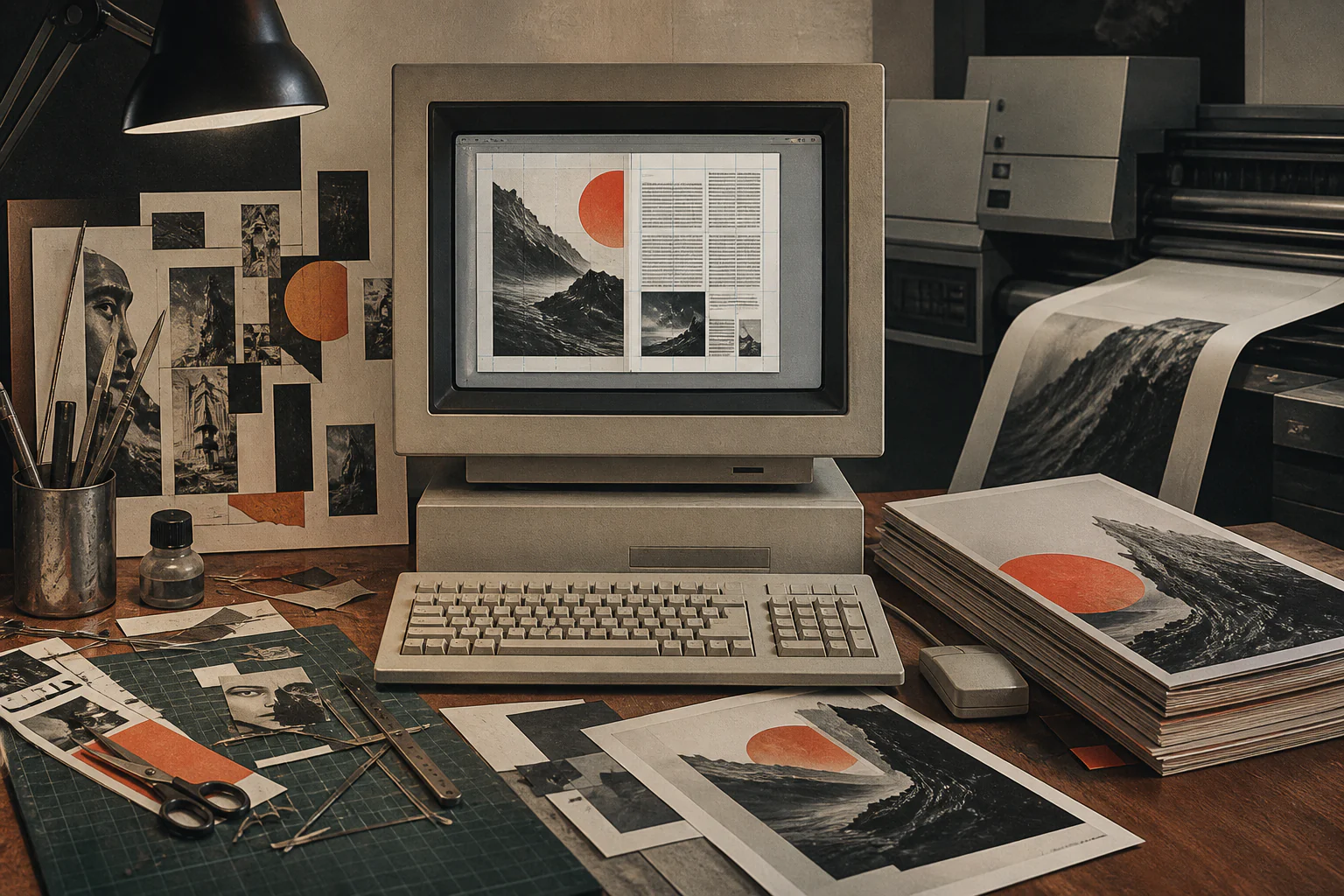 Desktop Publishing — How the Computer Changed the Magazine — a unique editorial AI illustration visualizing the article's subject.