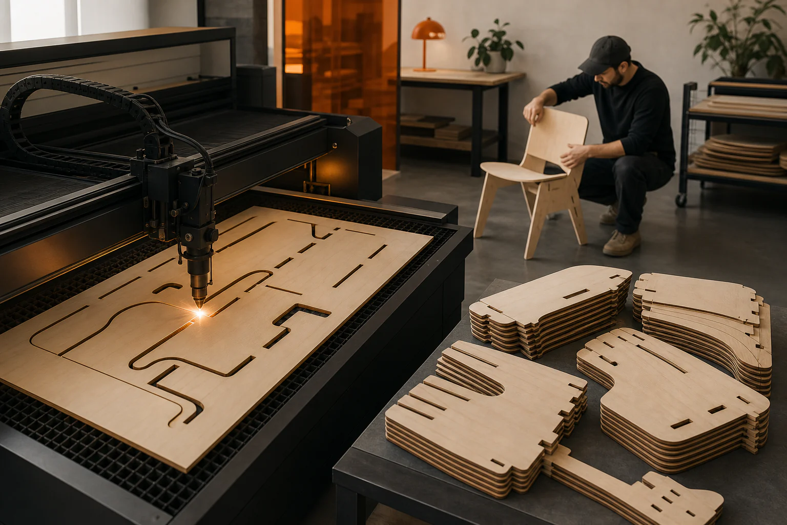 Laser Cutting — Flat Precision and Serial Form — a unique editorial AI illustration visualizing the article's subject.