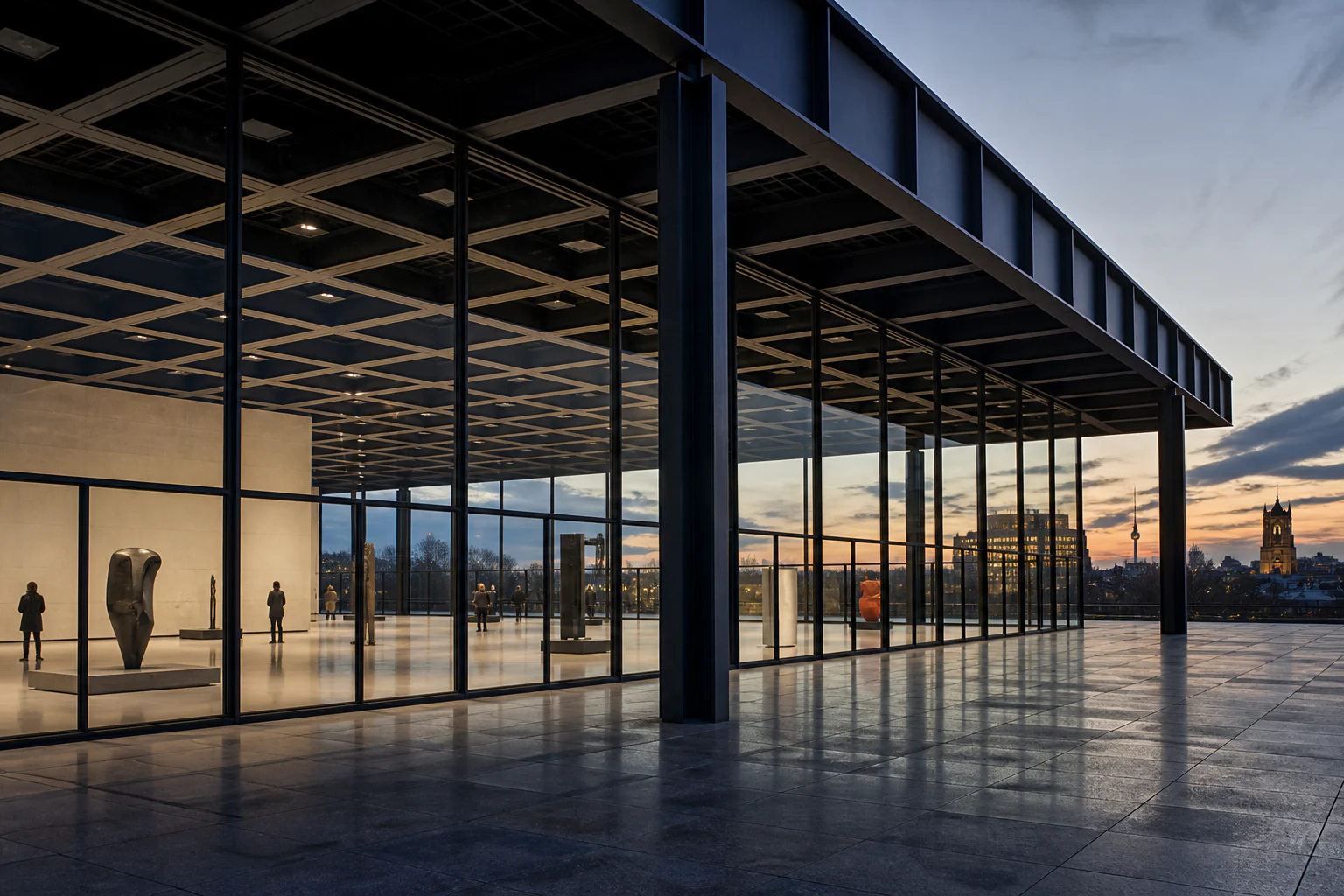 Neue Nationalgalerie as a Space of Display — a unique editorial AI illustration visualizing the article's subject.