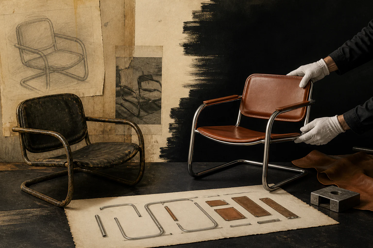Re-edition — the classic object as contemporary production — a unique editorial AI illustration visualizing the article's subject.