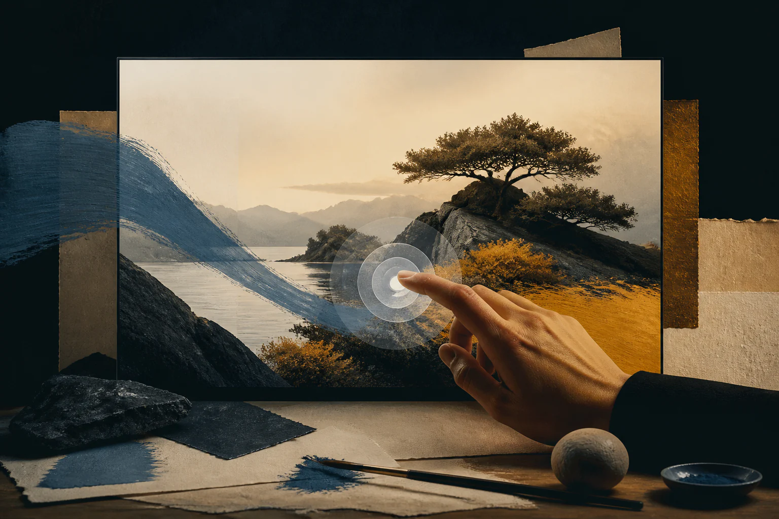 Screen graphics — the image as interface — a unique editorial AI illustration visualizing the article's subject.