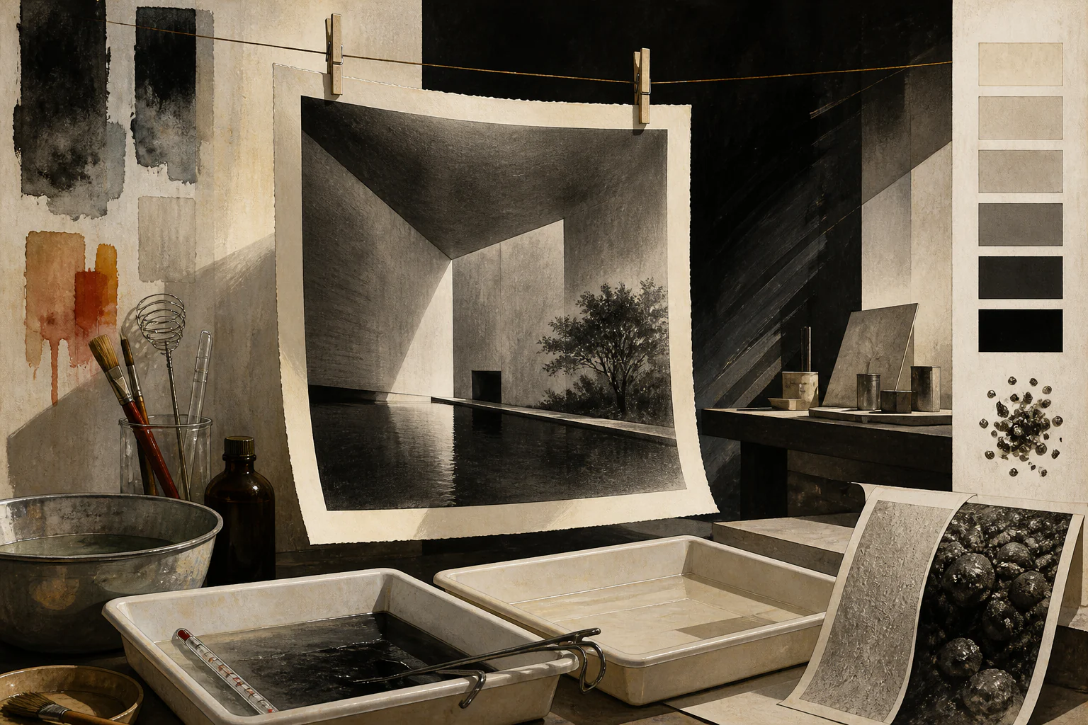 Silver gelatin print — a unique editorial AI illustration visualizing the article's subject.