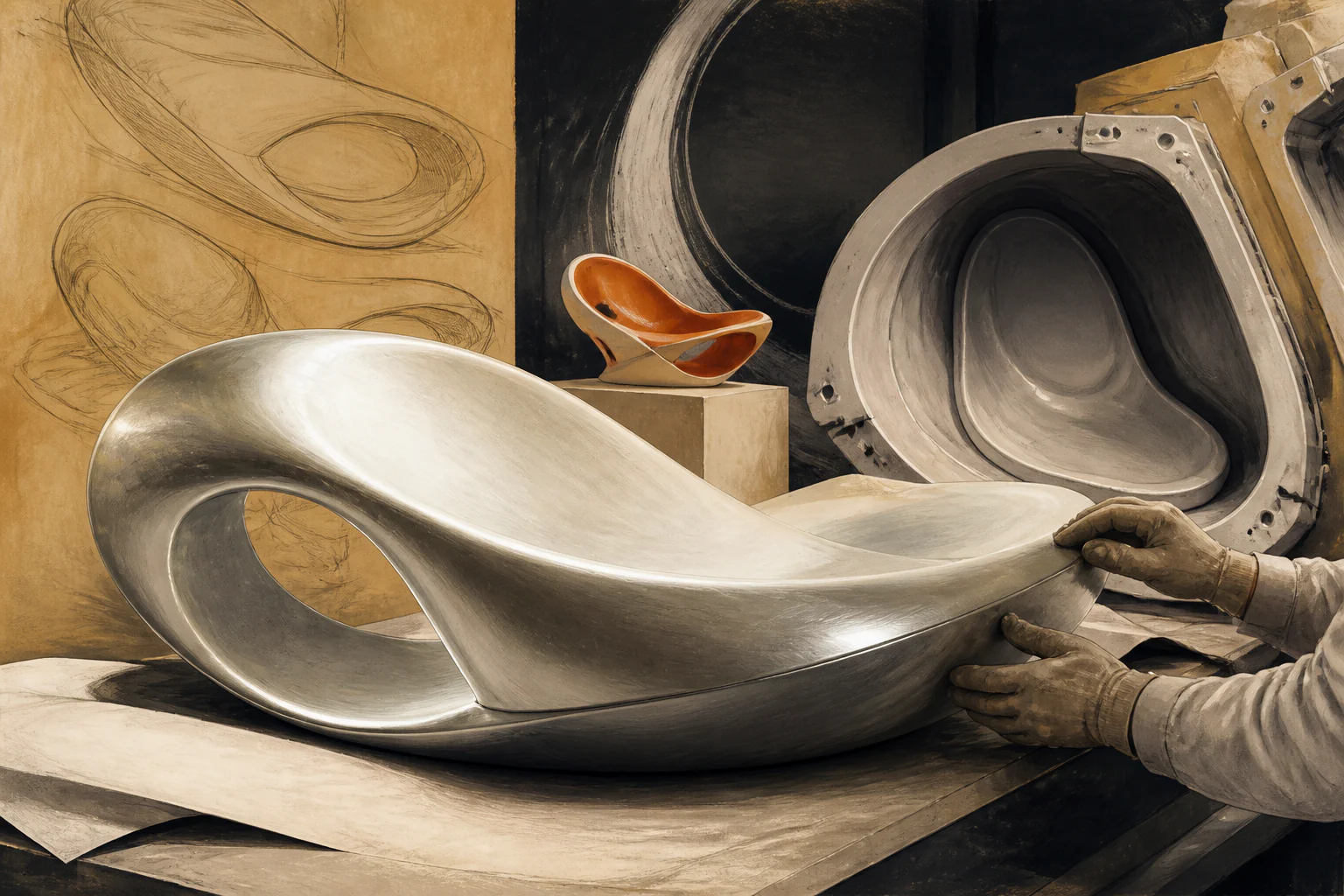 Marc Newson — a unique editorial AI illustration visualizing the article's subject.
