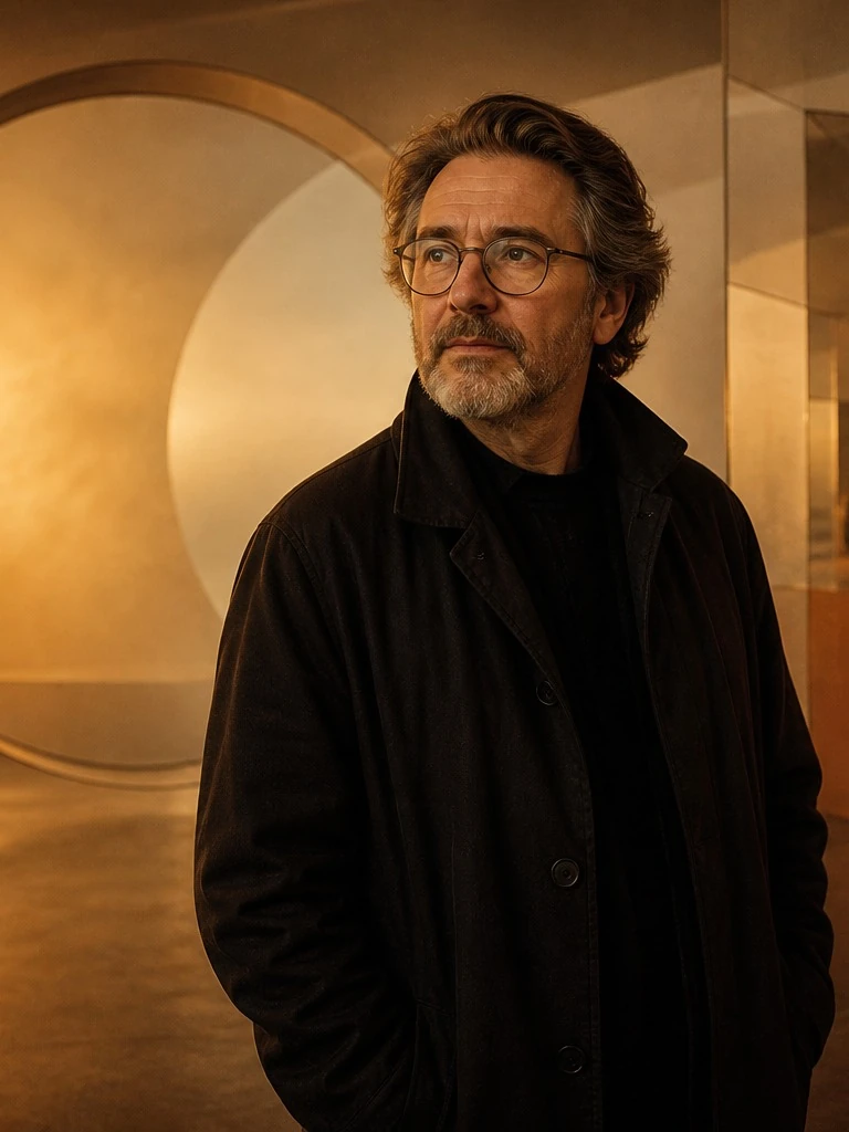Portrait of Olafur Eliasson, AI reconstruction