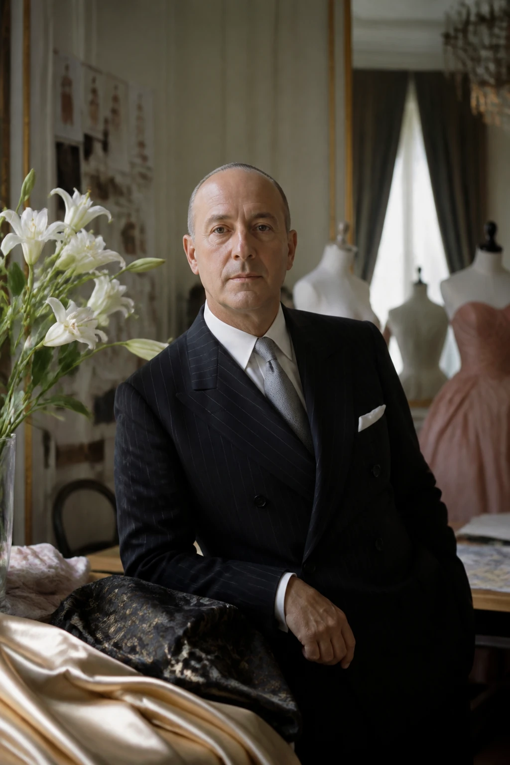 AI editorial portrait of christian dior