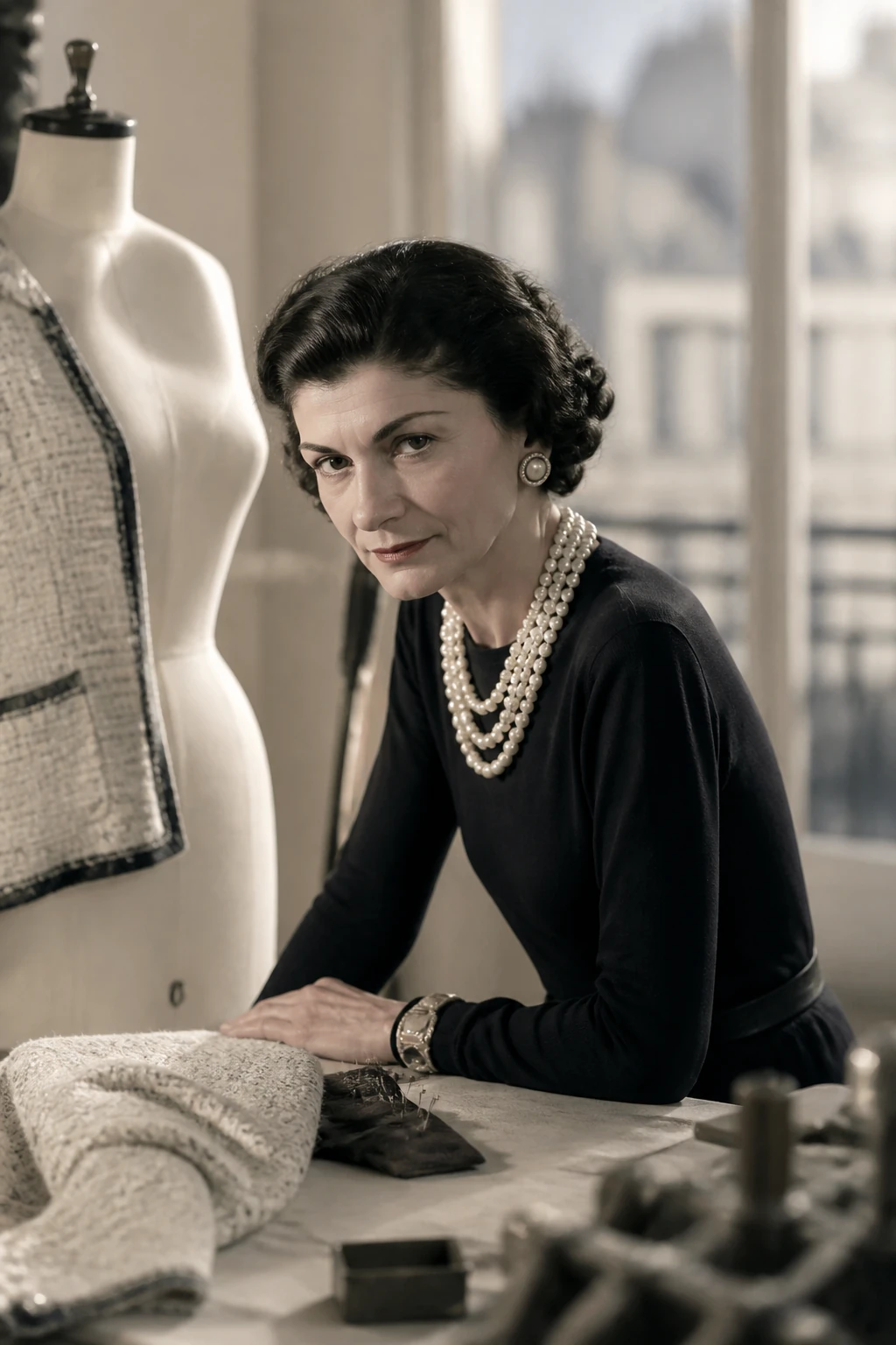 AI editorial portrait of gabrielle chanel