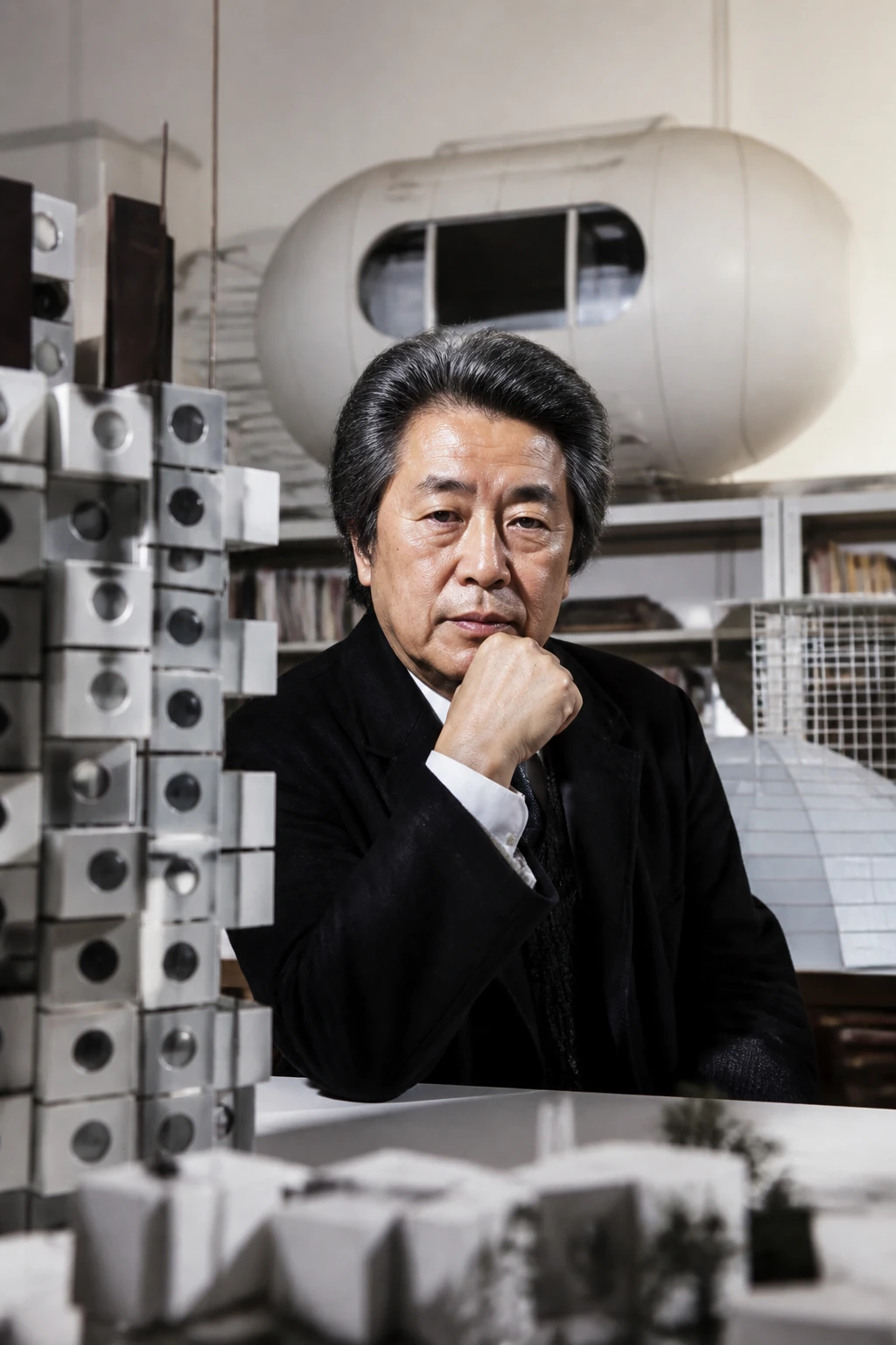AI editorial portrait of kisho kurokawa