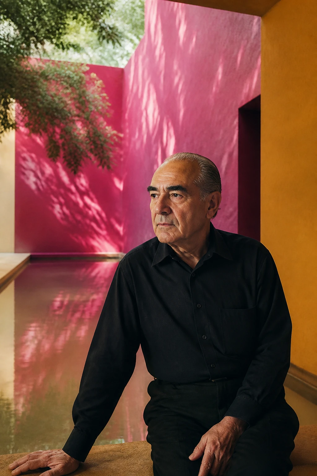 AI editorial portrait of luis barragan