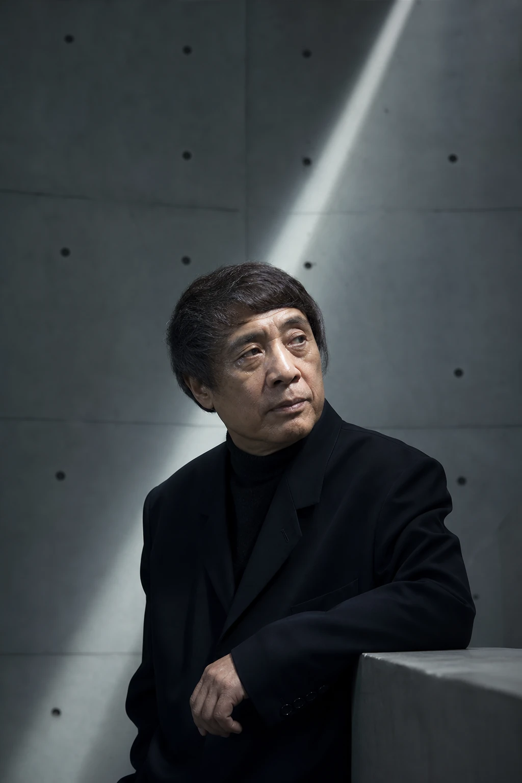 AI editorial portrait of tadao ando