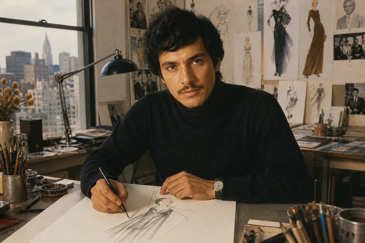 Editorial portrait illustration: Antonio Lopez
