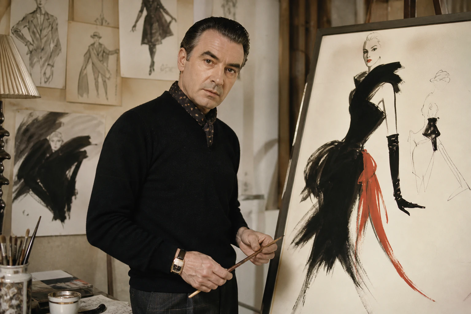 Editorial portrait illustration: René Gruau