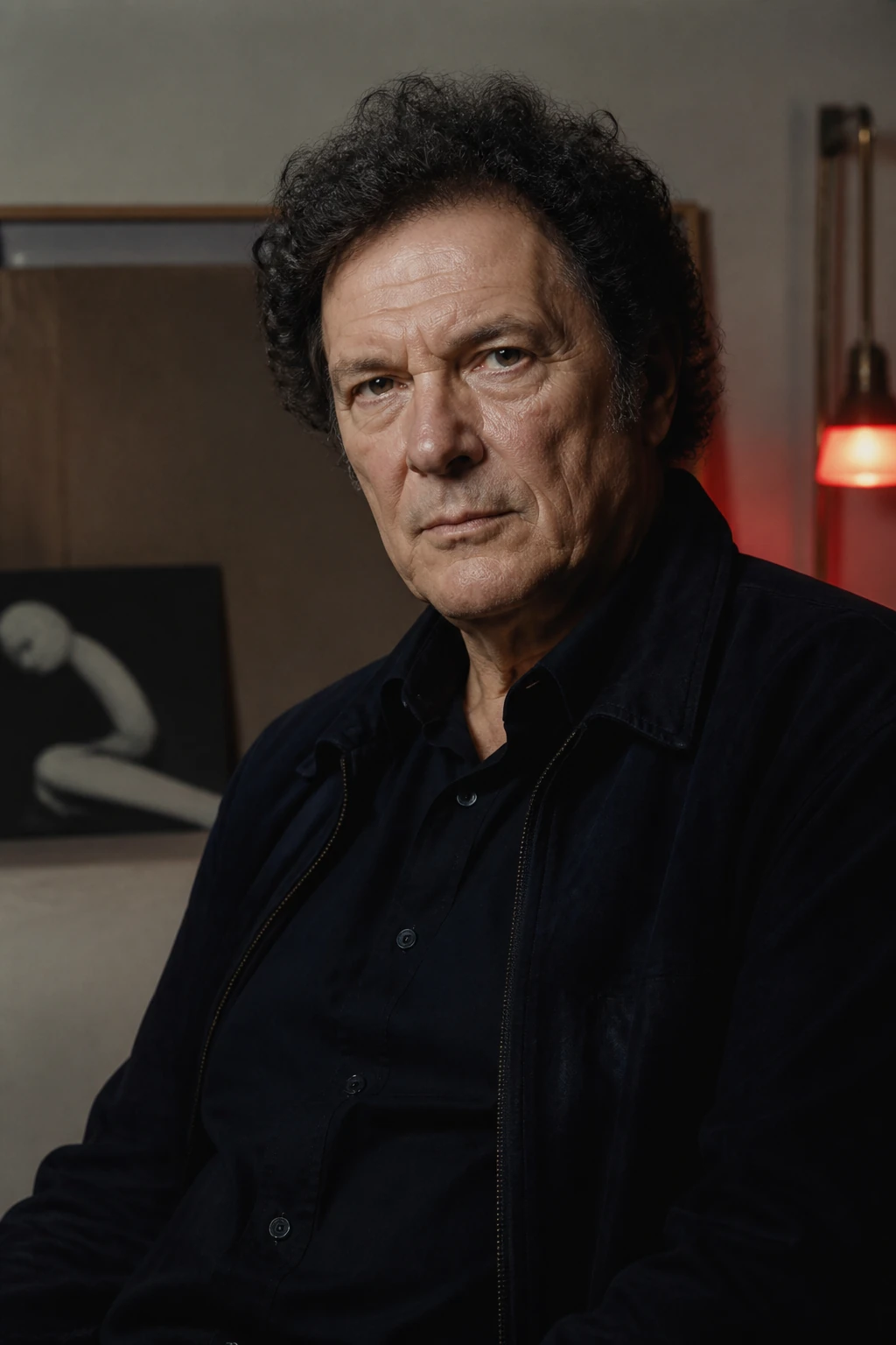Portrait of Guy Bourdin, AI reconstruction